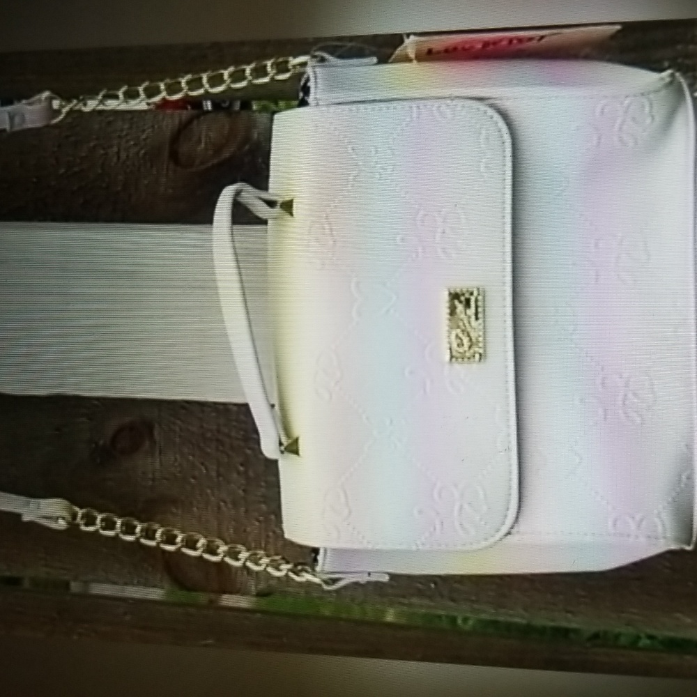 BETSEY JOHNSON "LUV BETSEY" CROSSBODY PASTEL RAINBOW LOGO BADDY BAG NWT